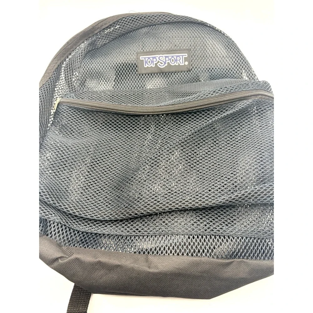 Top Sport Black Mesh Zip Backpack Unisex Kids